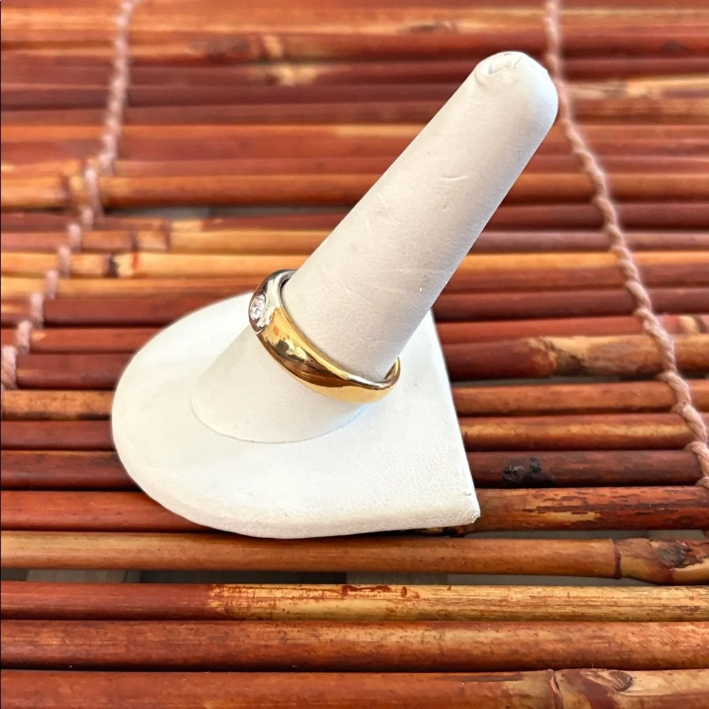 Men's Silver & Gold Tone Band Ring Size 10.5